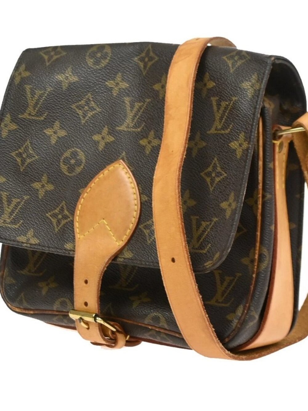 LOUIS VUITTON Cartouchiere MM Shoulder Bag Monogram Leather Brown M51253 78SA065